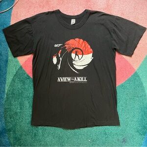 Vintage James Bond 1980s T Shirt A View To A Kill Agent 007 Movie Cinema Spy